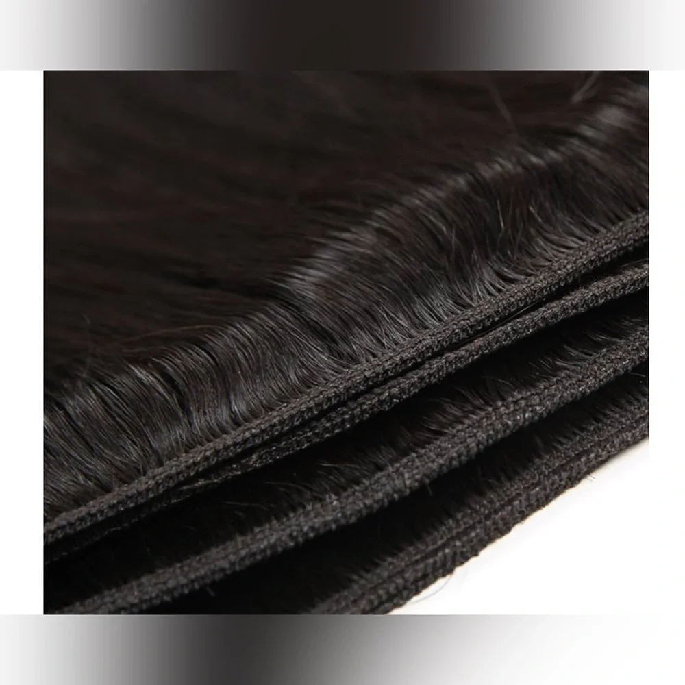 Human hair Blend 18 & 20 inches Black Straight Bundles - Weave / Weft